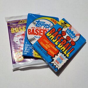 Vintage Baseball Card Pack Lot – 1989 Topps, 1990 Fleer, 1991 Score Sealed Pack